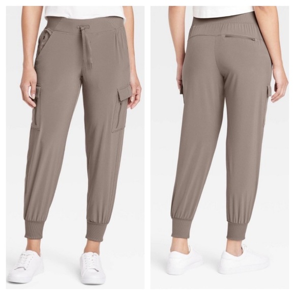 All In Motion Stretch Woven Cargo Jogger NWT Brown - Picture 1 of 7